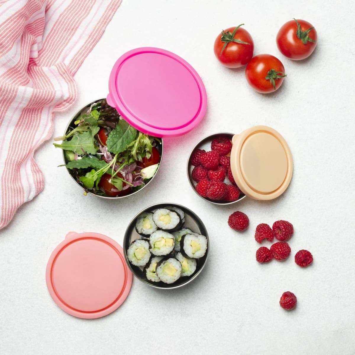 Thumbnail Ever Eco Stainless Steel Round Nesting Containers Rise 3 Pack