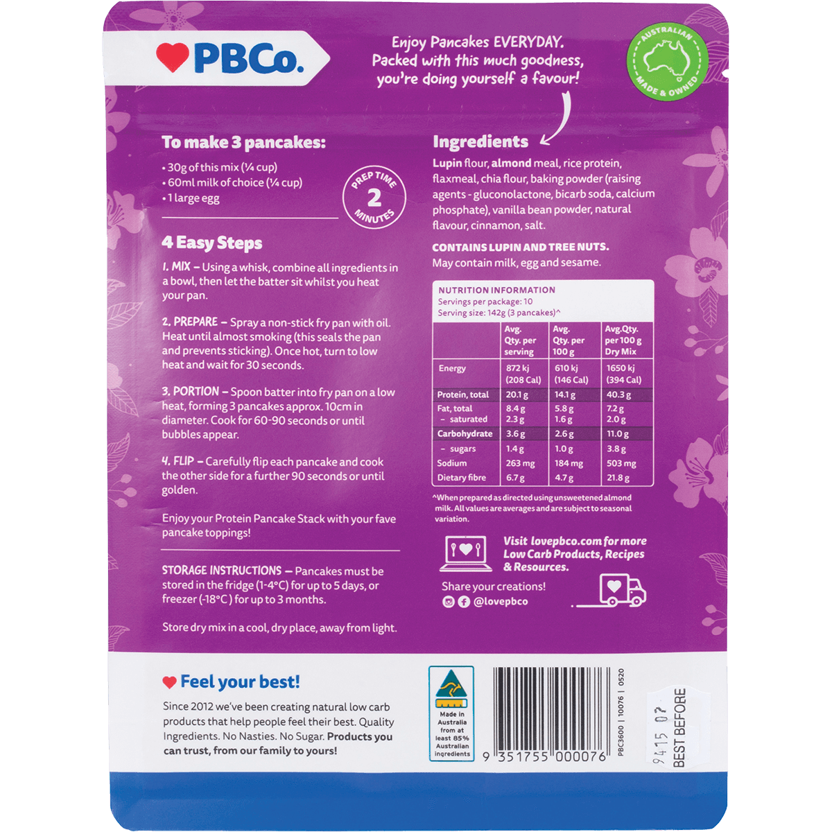 Thumbnail Pbco. Plant Protein Pancake Mix 300g