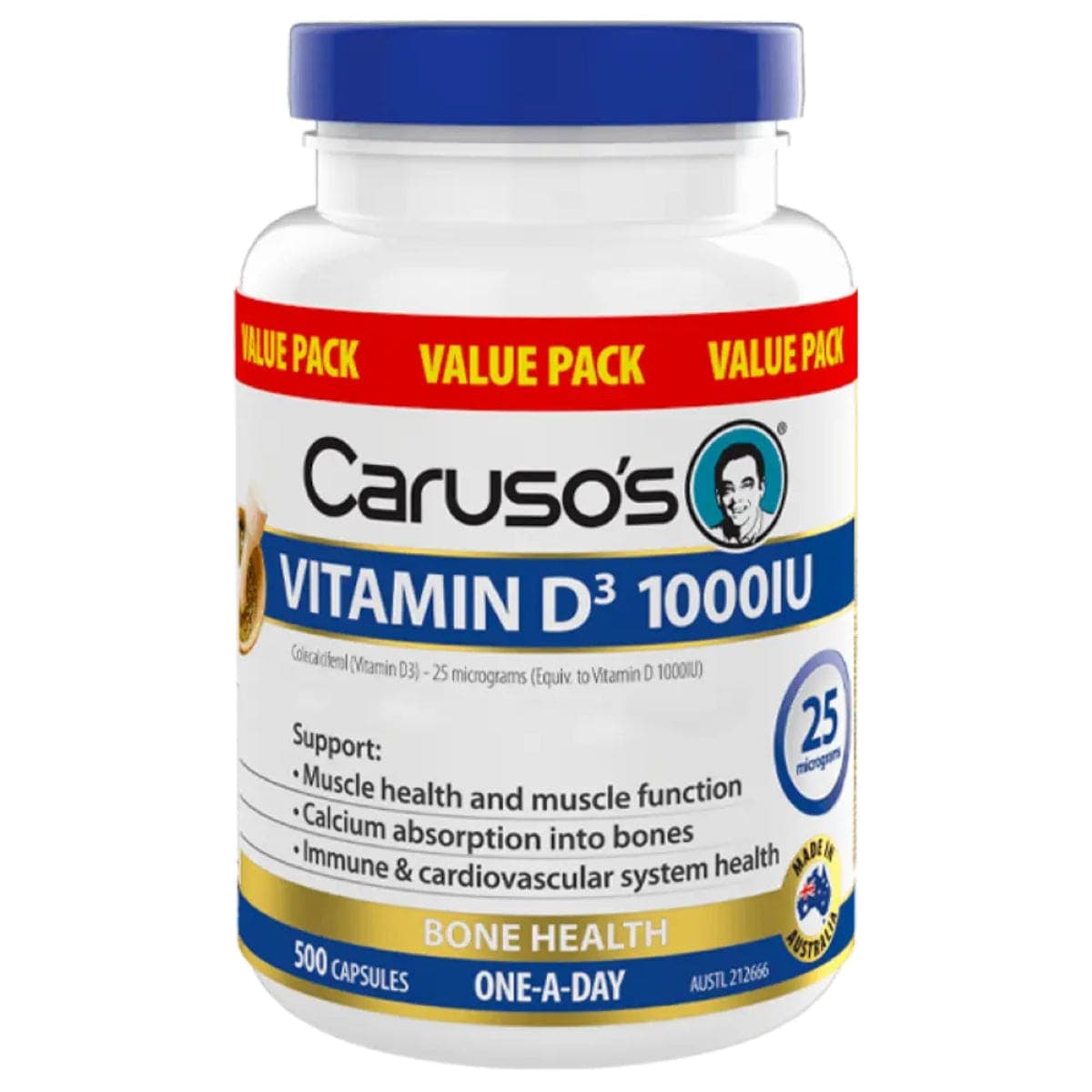 Thumbnail Carusos Vitamin D3 1000Iu 500 Capsules