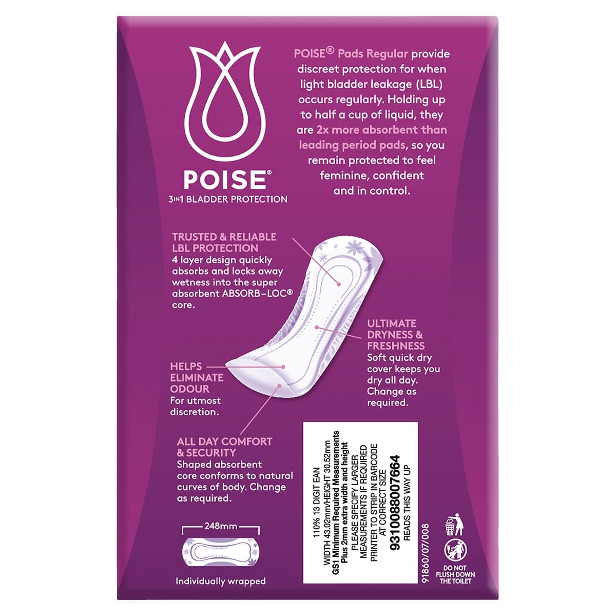 Thumbnail Poise Pads For Bladder Leaks Regular 16 Pack