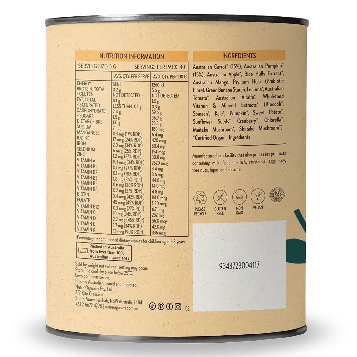 Thumbnail Nutra Naturals Veggie Hero 200g