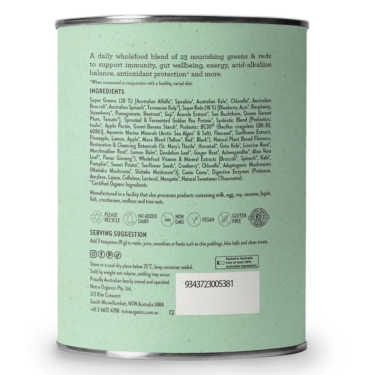 Thumbnail Nutra Naturals Super Greens + Reds Powder 150g