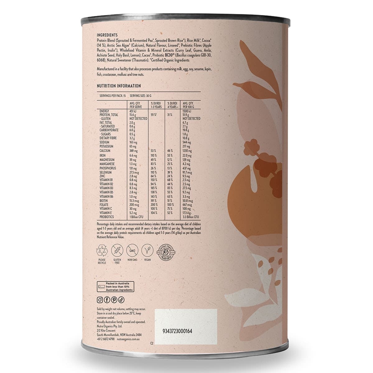 Thumbnail Nutra Naturals Thriving Family Protein+ Double Choco 450g