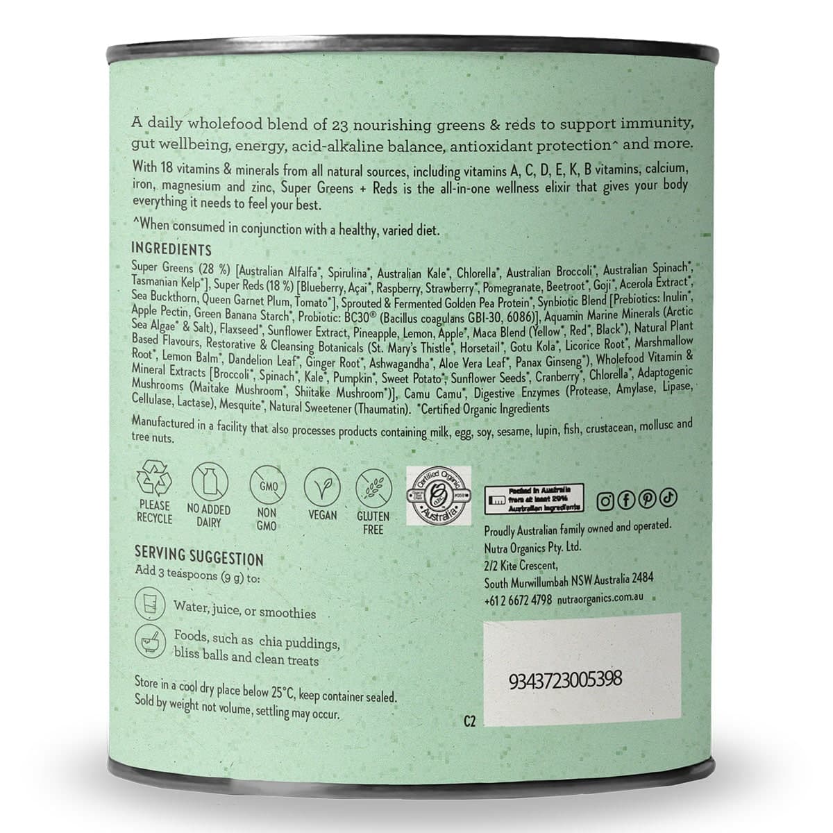 Thumbnail Nutra Naturals Super Greens + Reds Powder 300g