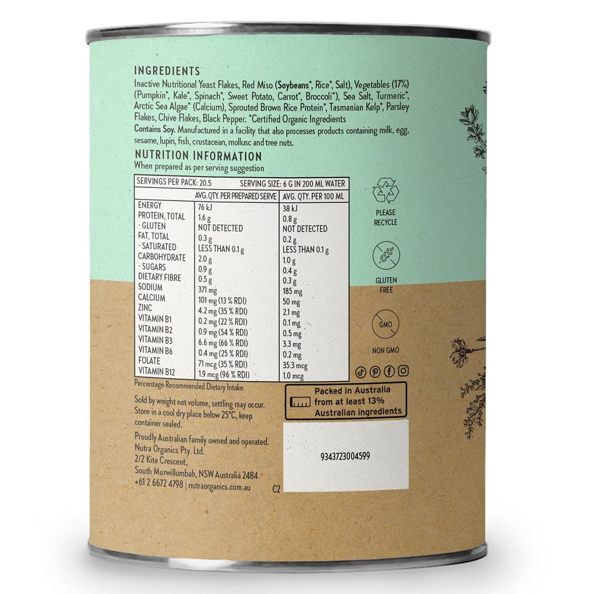 Thumbnail Nutra Naturals Vegetable Broth Powder Garden Veggie 125g