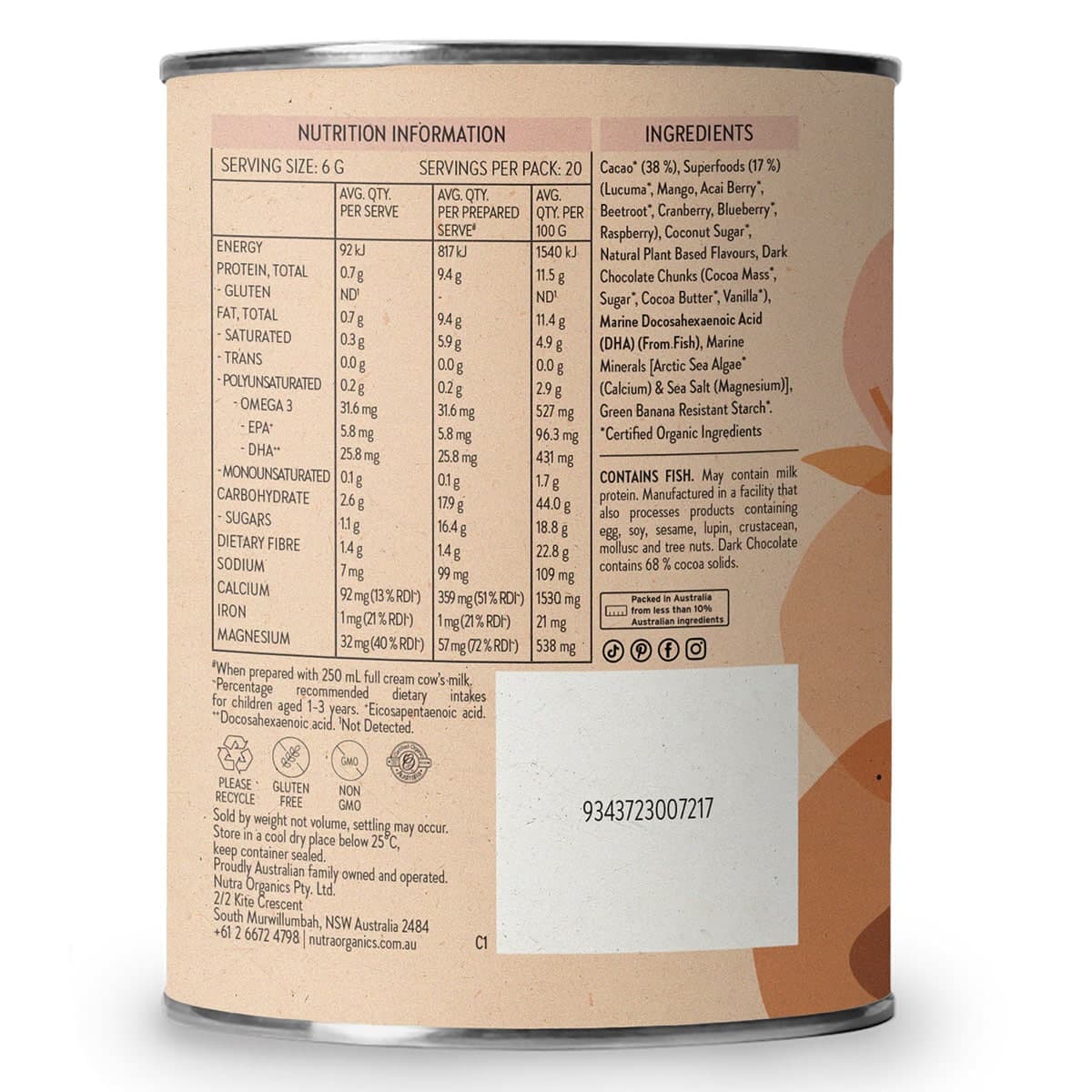 Thumbnail Nutra Naturals Choc Whiz 125g