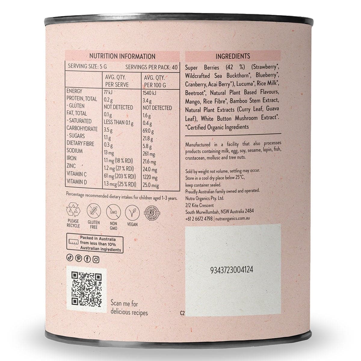 Thumbnail Nutra Naturals Berry Immune 200g