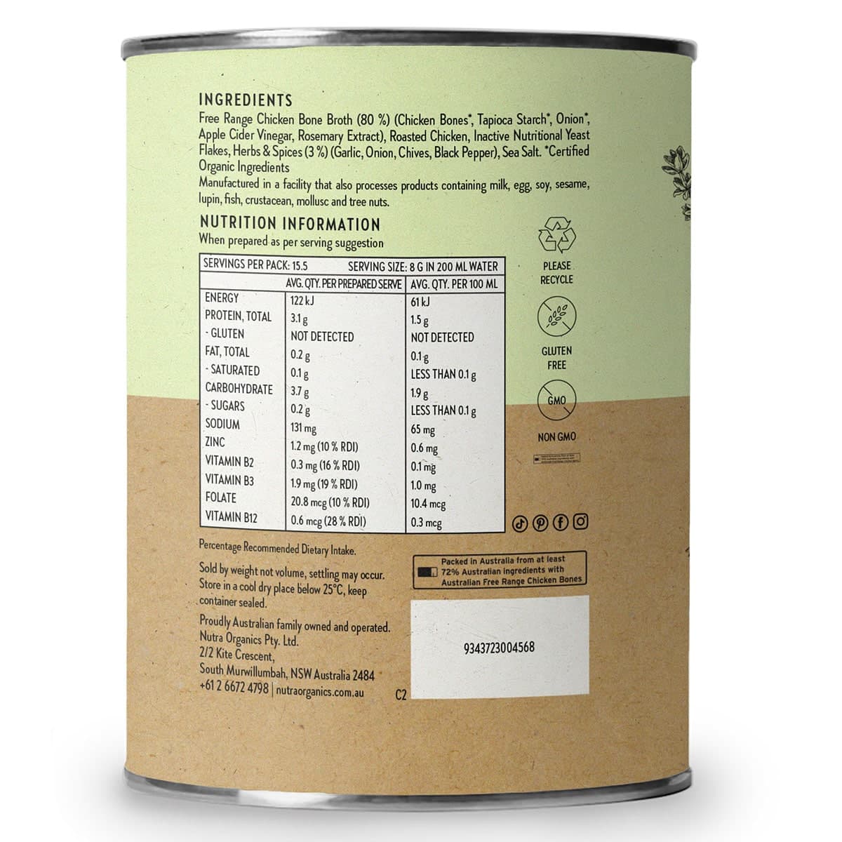 Thumbnail Nutra Naturals Chicken Bone Broth Garden Herb 125g
