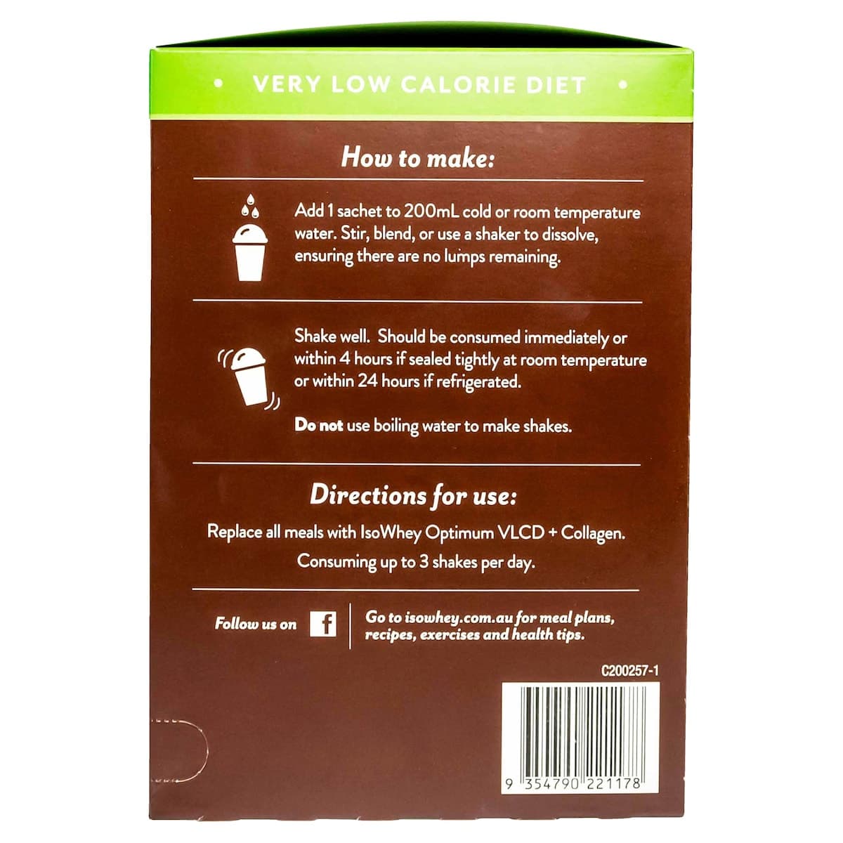 Thumbnail IsoWhey Optimum VLCD Shake Chocolate Fudge 18 x 55g