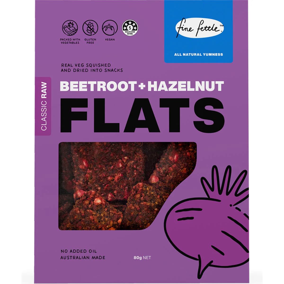 Thumbnail Fine Fettle Foods Beetroot & Hazelnut Flats 80g