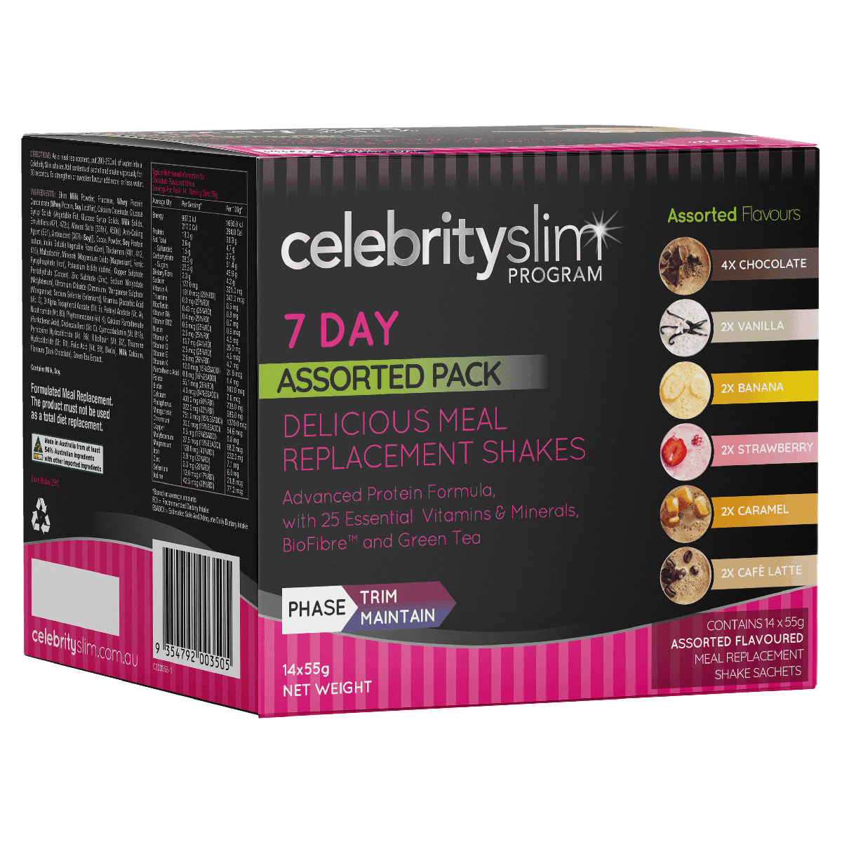 Thumbnail Celebrity Slim 7 Day Assorted Pack Meal Replacement Shakes 14 x 55g