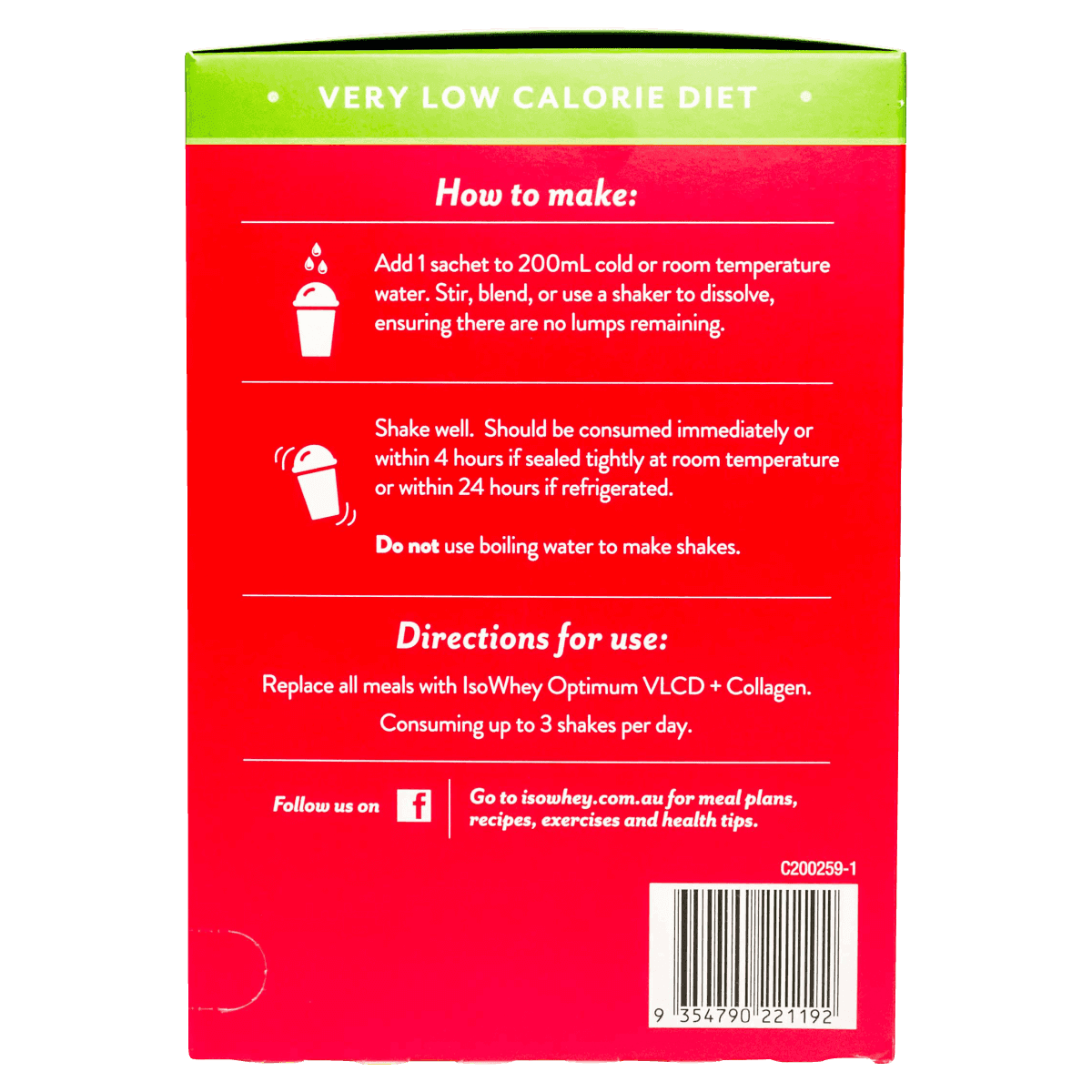 Thumbnail Isowhey Optimum VLCD + Collagen Shake Strawberry & Cream 18 x 55g
