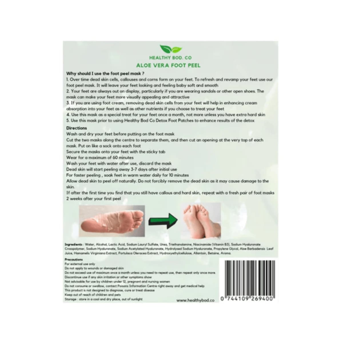 Thumbnail Healthy Bod Co Aloe Vera Foot Peel 1 Pack