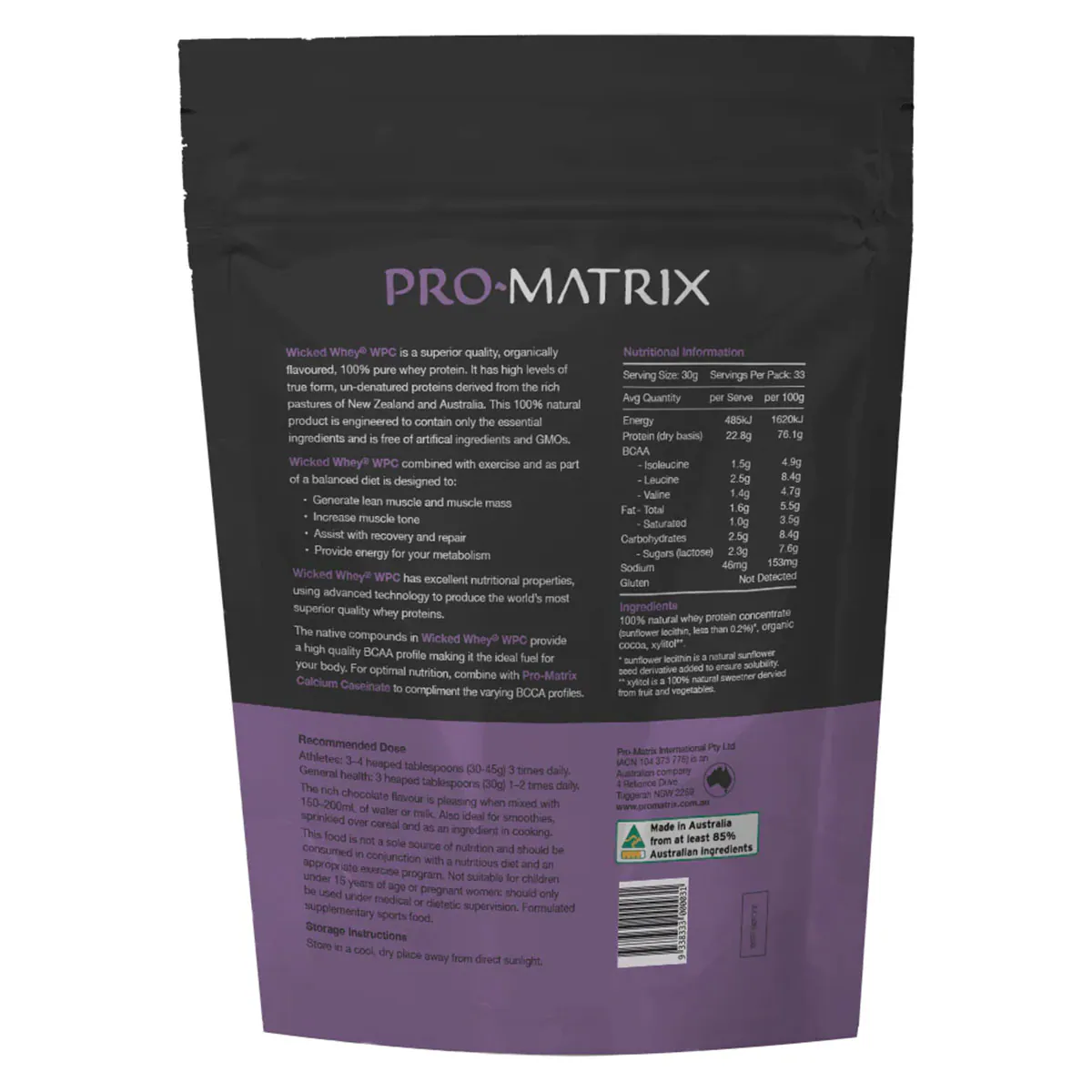 Thumbnail Pro Matrix Whey Protein Concentrate Chocolate 1Kg