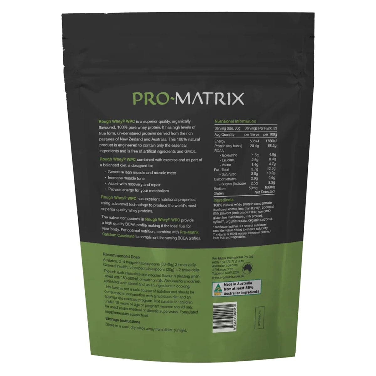 Thumbnail Pro Matrix Whey Protein Concentrate Dark Chocolate & Coconut 1Kg