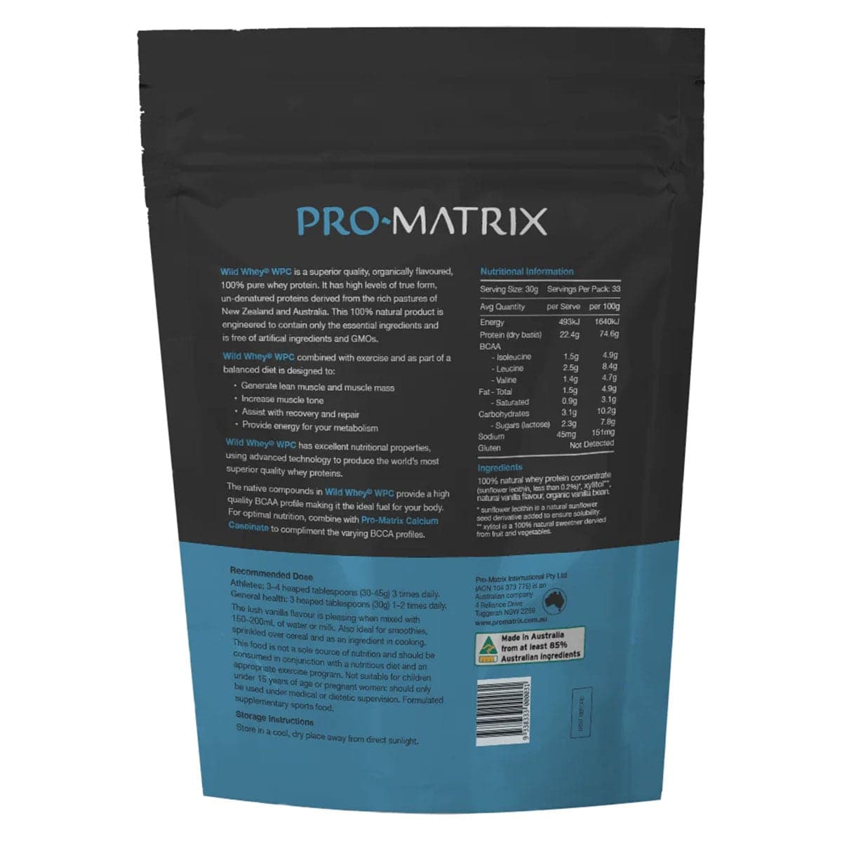 Thumbnail Pro Matrix Whey Protein Concentrate Vanilla 1Kg