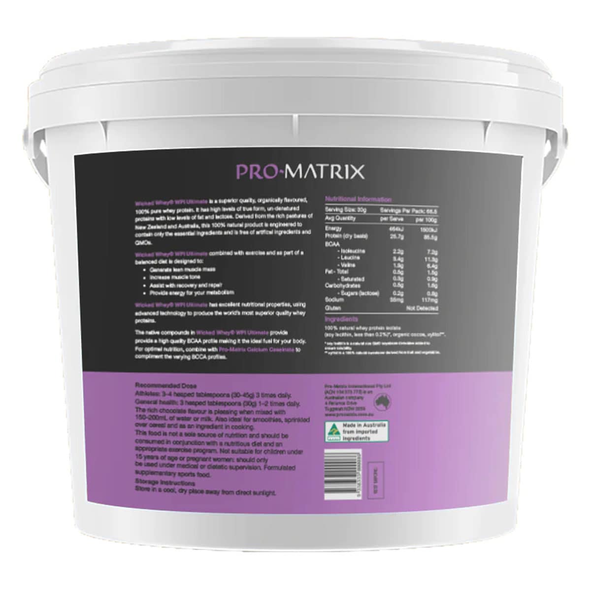 Thumbnail Pro Matrix Naked Whey Protein Isolate Chocolate 2Kg