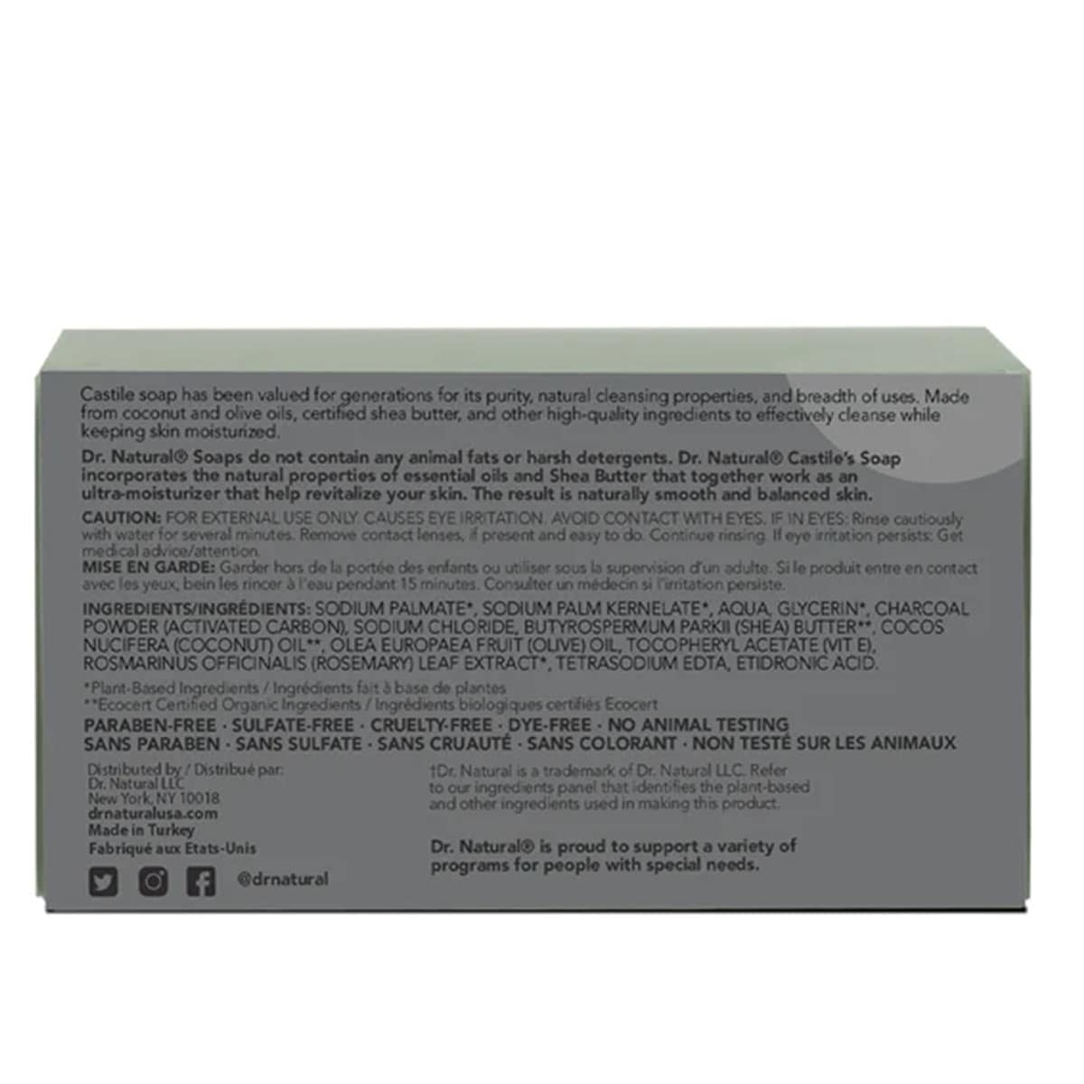 Thumbnail Dr. Natural Bar Soap Charcoal 2 Pack