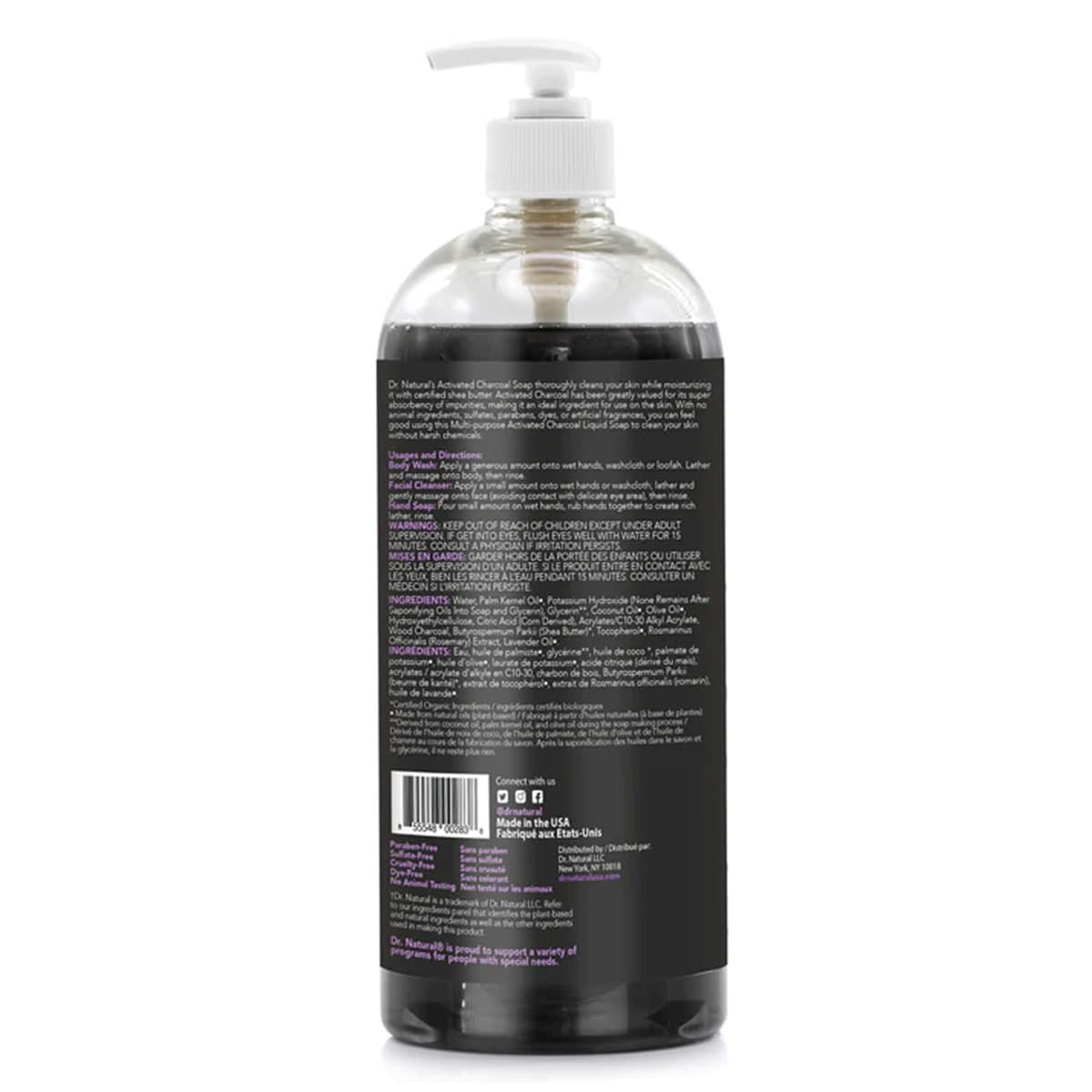 Thumbnail Dr. Natural Charcoal Liquid Soap Lavender 946ml