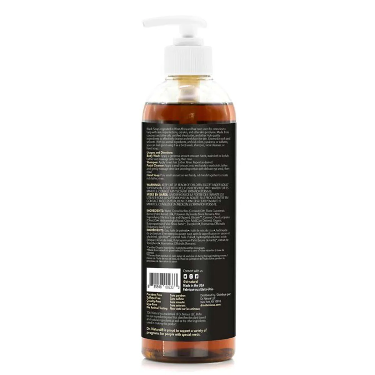 Thumbnail Dr. Natural Pure Black Liquid Soap 473ml