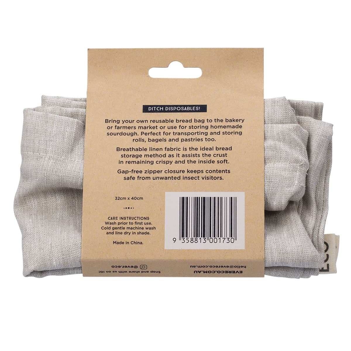 Thumbnail Ever Eco Reusable Linen Bread Bag 32 x 40cm