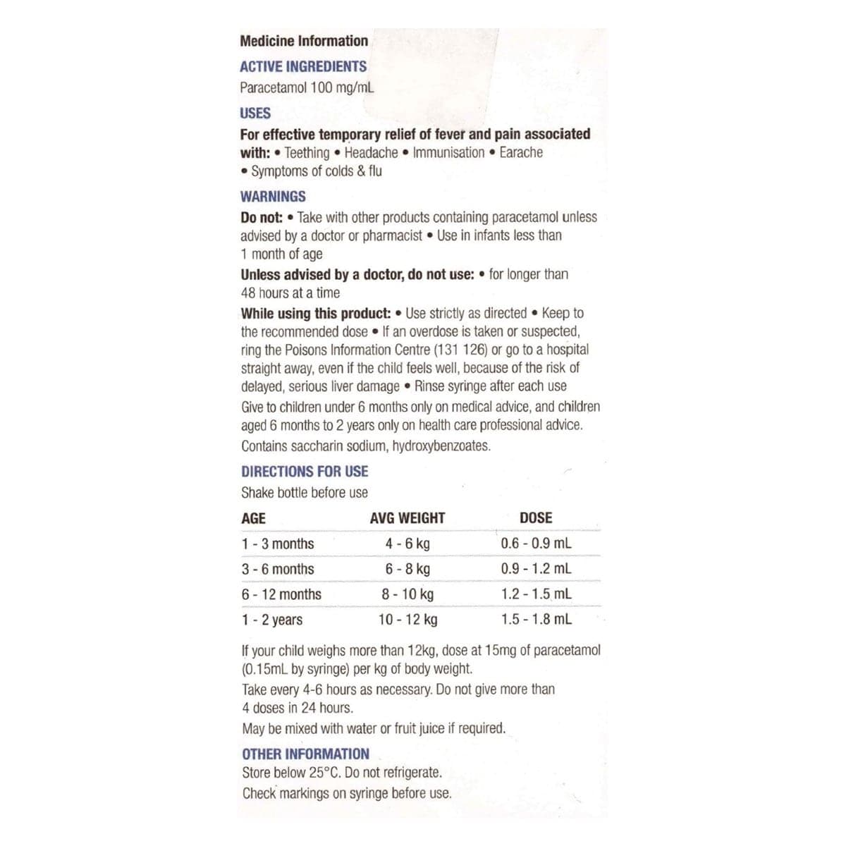 Thumbnail Chemists Own Children's Paracetamol 1 Month - 2 Years 20ml