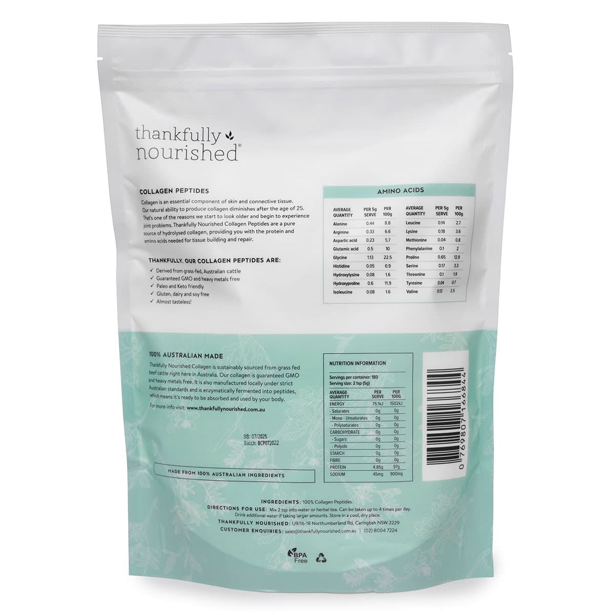 Thumbnail Thankfully Nourished Collagen Peptides 900g