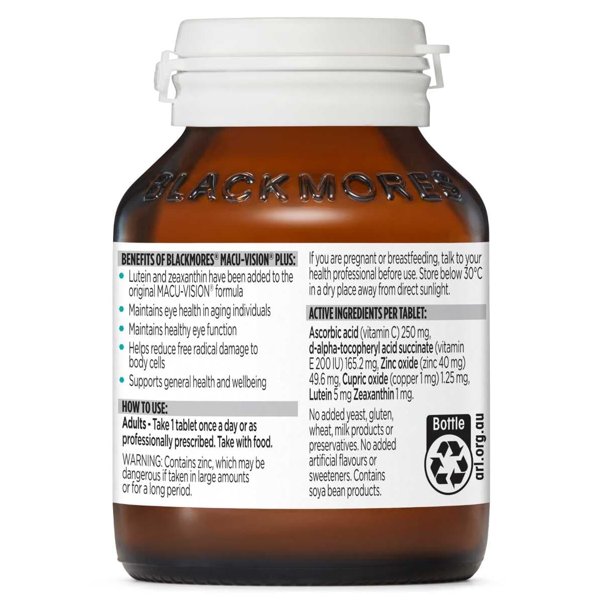 Thumbnail Blackmores Macu-Vision Plus 60 Tablets