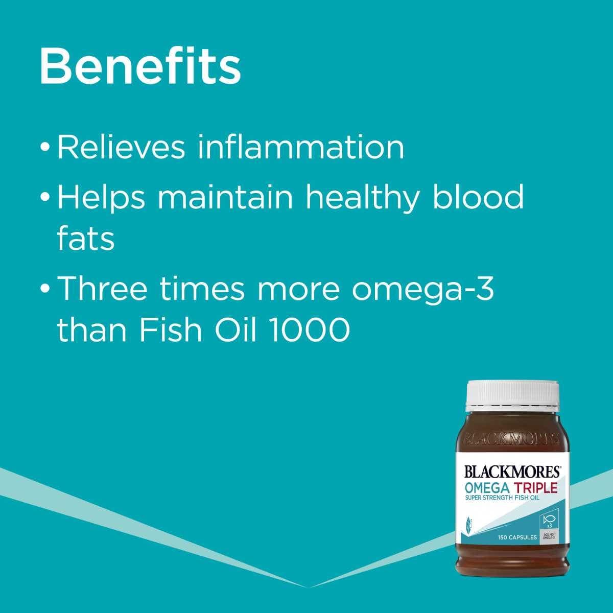 Thumbnail Blackmores Omega Triple Super Strength Fish Oil 150 Capsules