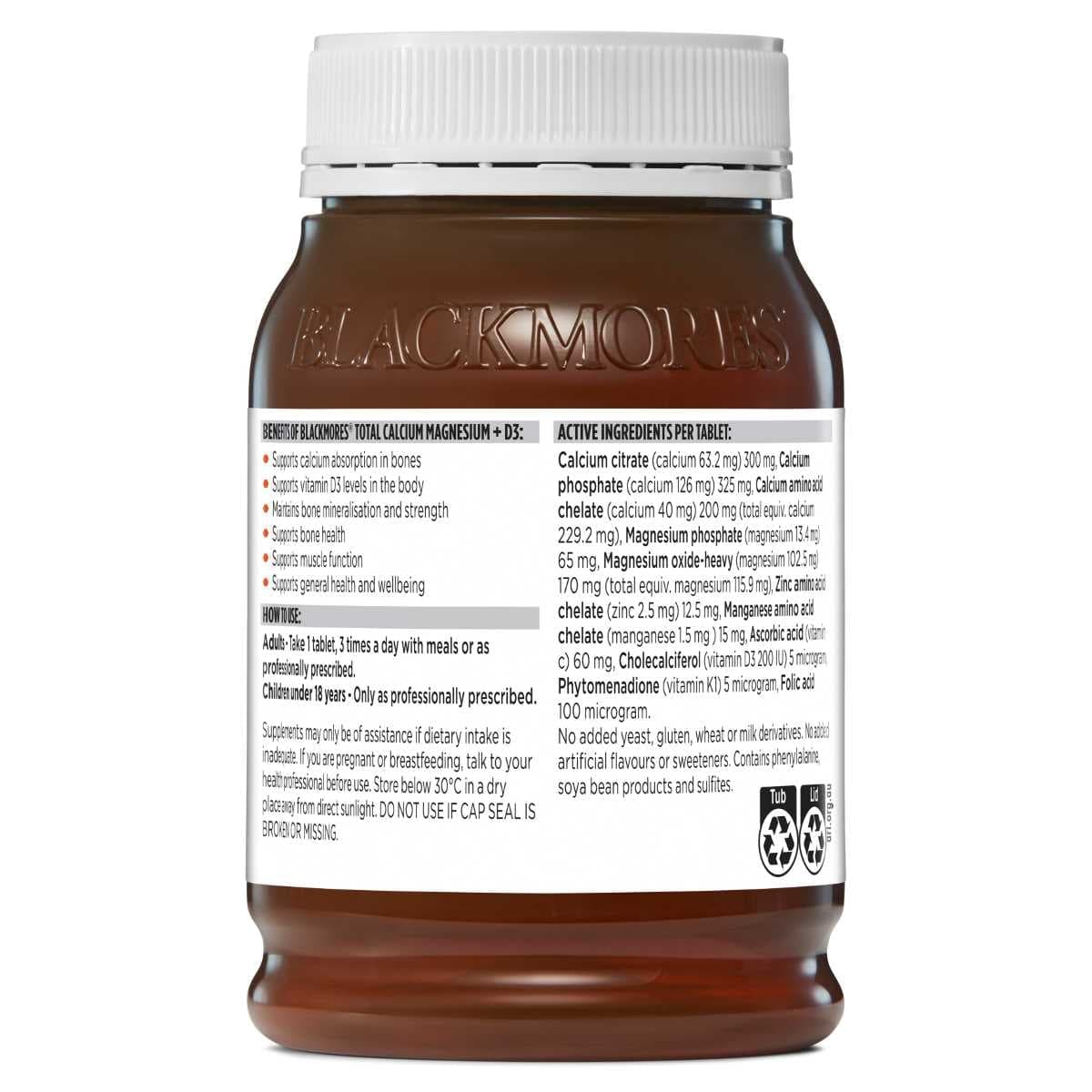 Thumbnail Blackmores Total Calcium Magnesium + D3 200 Tablets