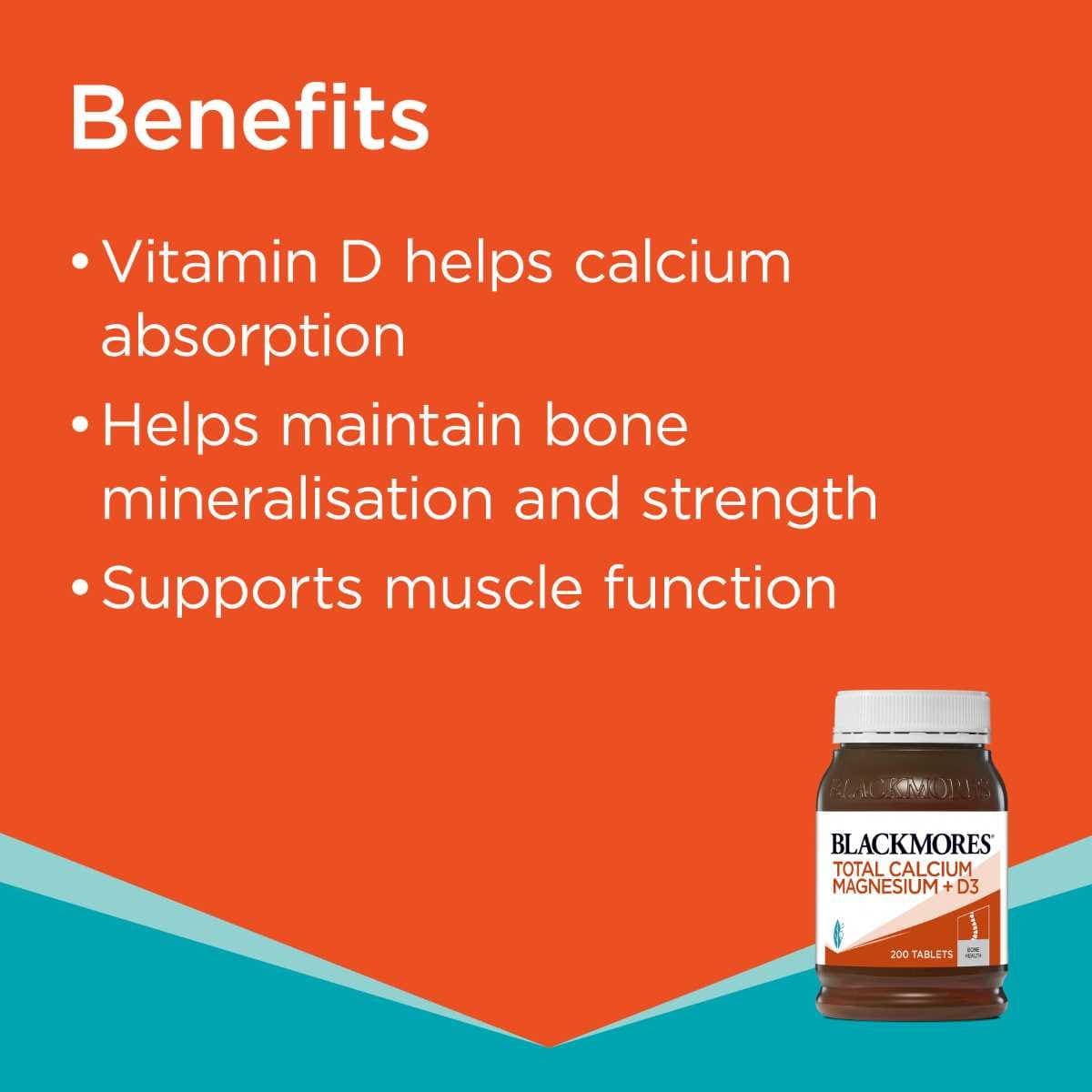 Thumbnail Blackmores Total Calcium Magnesium + D3 200 Tablets