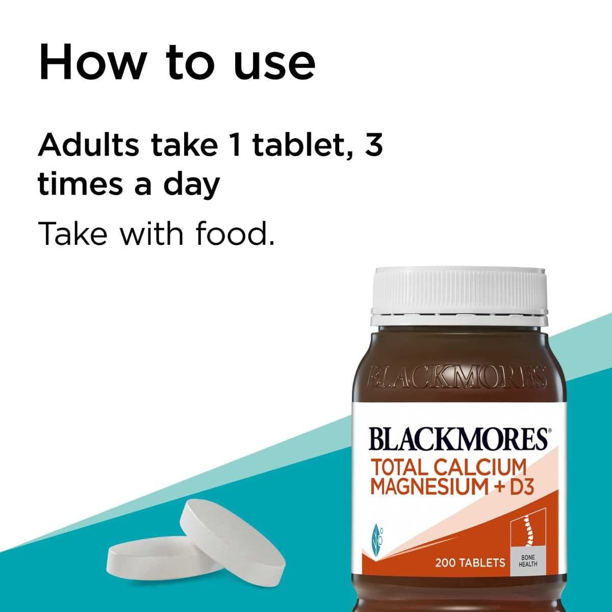 Thumbnail Blackmores Total Calcium Magnesium + D3 200 Tablets