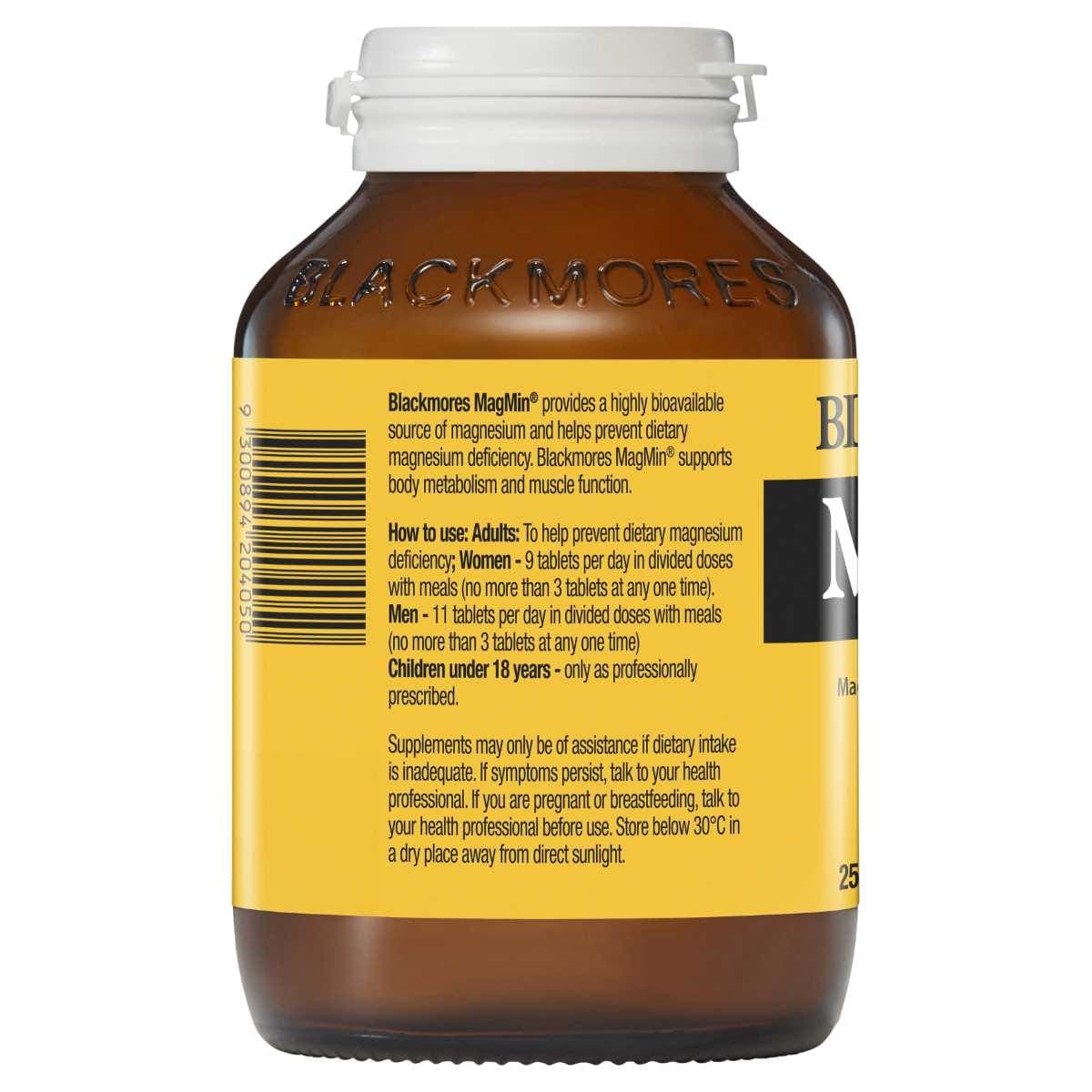Thumbnail Blackmores MagMin 500mg 250 Tablets