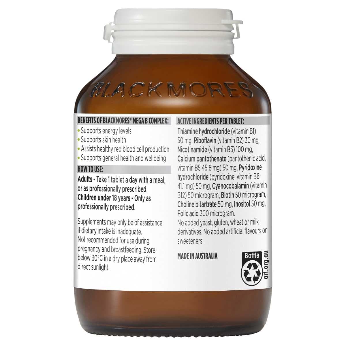 Thumbnail Blackmores Mega B Complex 200 Tablets