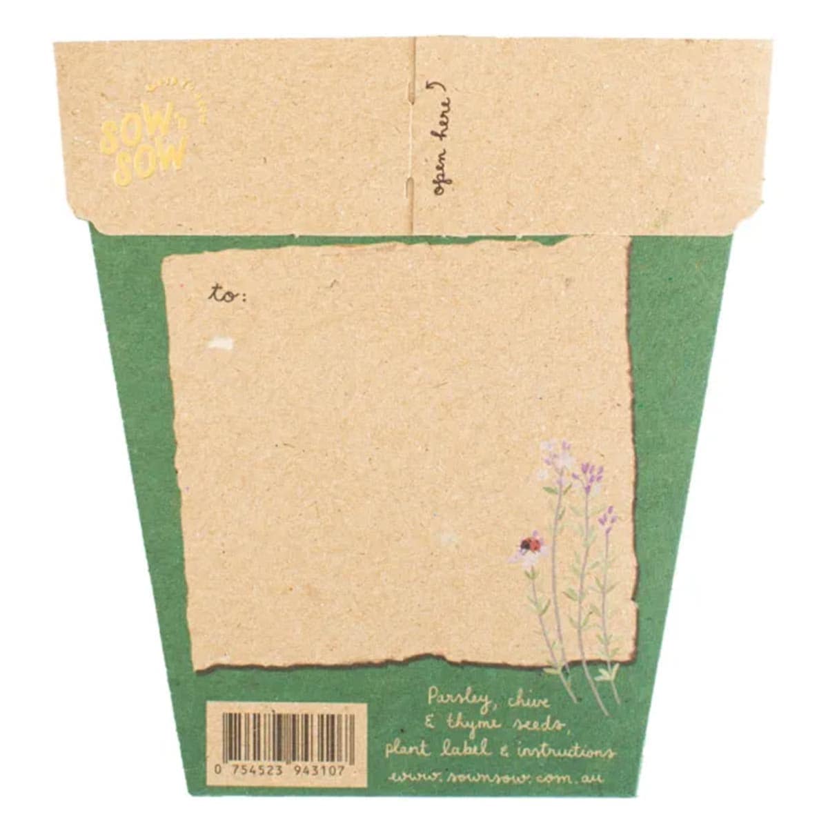 Thumbnail Sow 'n Sow Gift of Seeds Merry Christmas - Parsley Chives and Thyme
