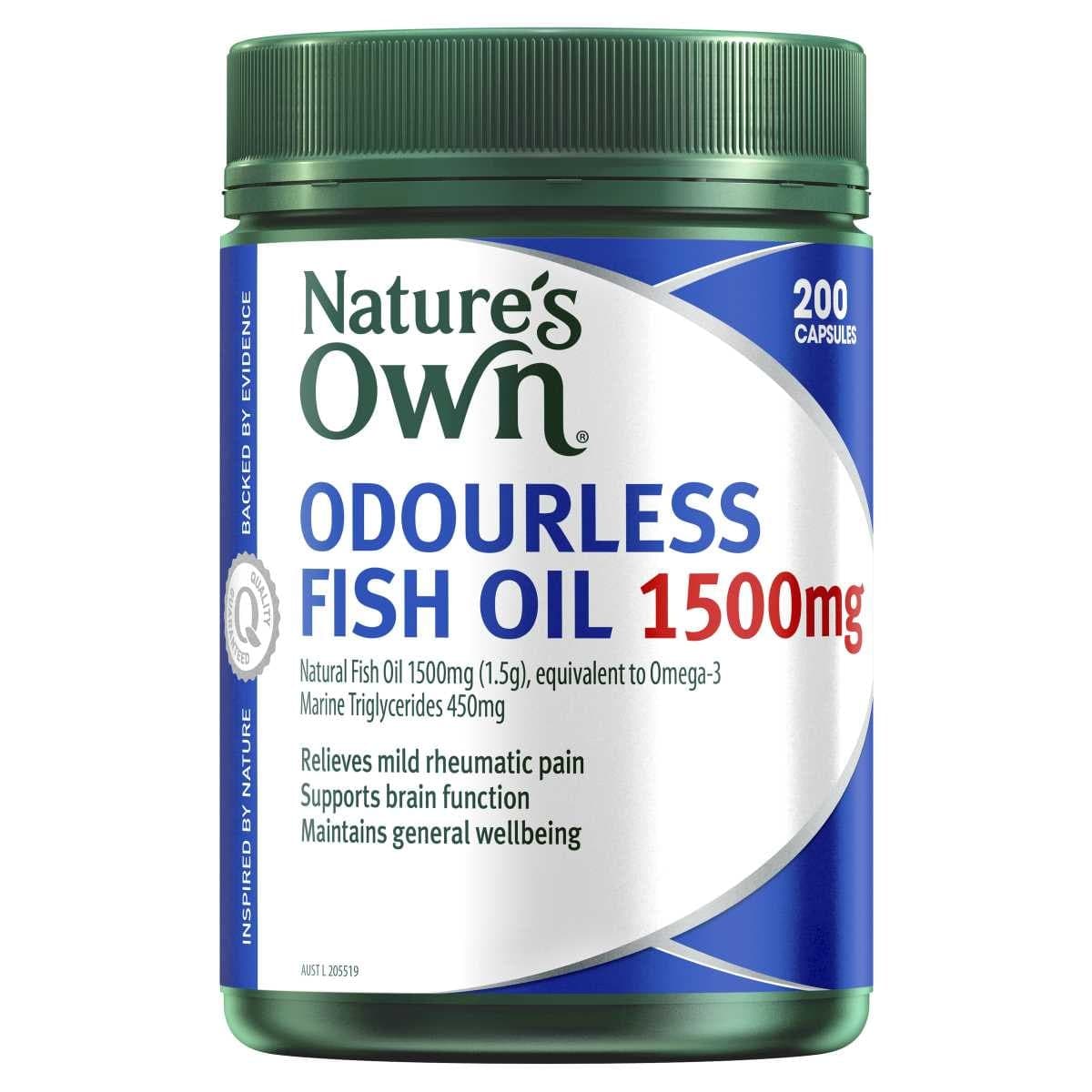 Thumbnail Nature's Own Odourless Fish Oil 1500mg 200 Capsules