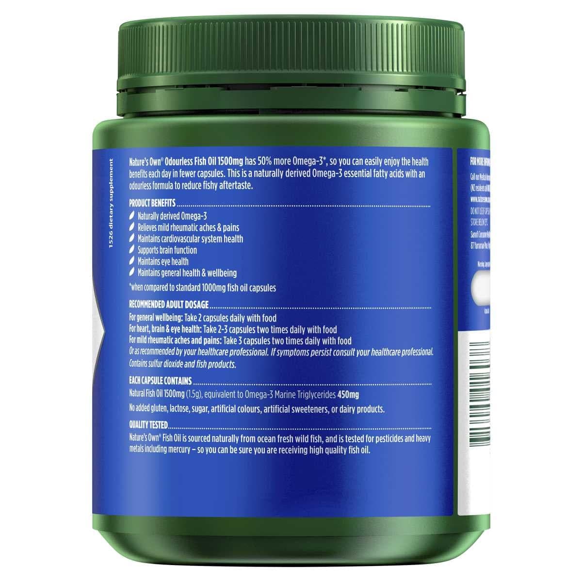 Thumbnail Nature's Own Odourless Fish Oil 1500mg 400 Capsules