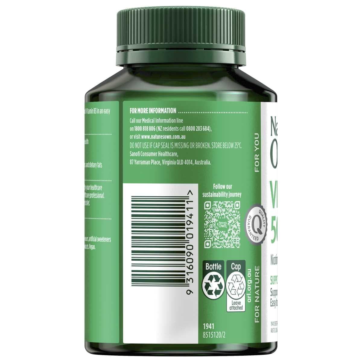Thumbnail Nature's Own Vitamin B3 500mg 120 Tablets