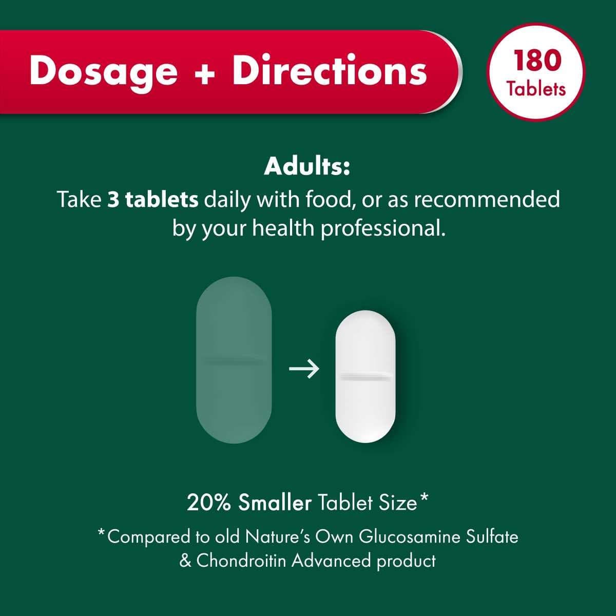 Thumbnail Nature's Own Glucosamine Sulfate & Chondroitin Advanced 180 Tablets