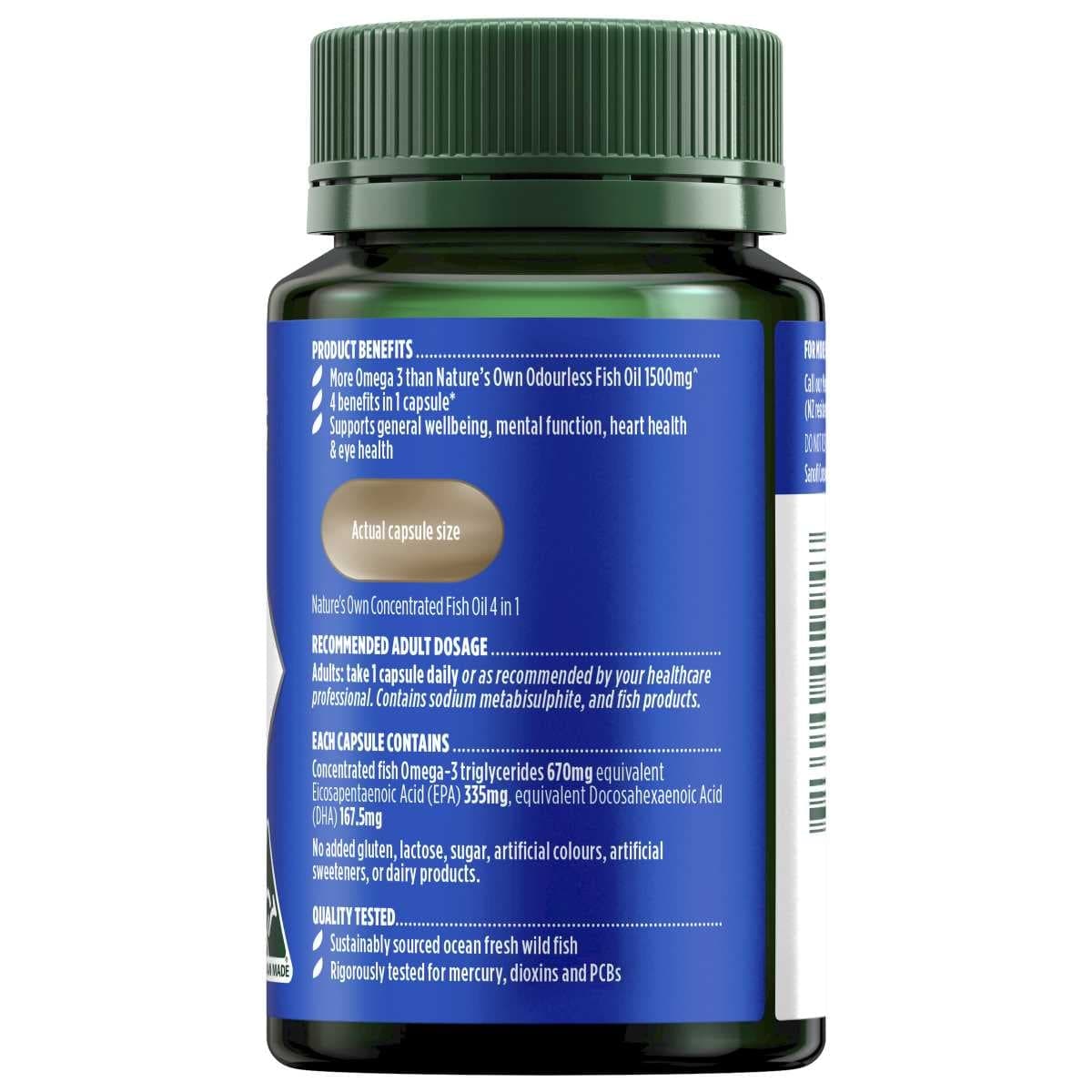 Thumbnail Nature's Own 4 in 1 Concentrated Fish Oil 60 Capsules