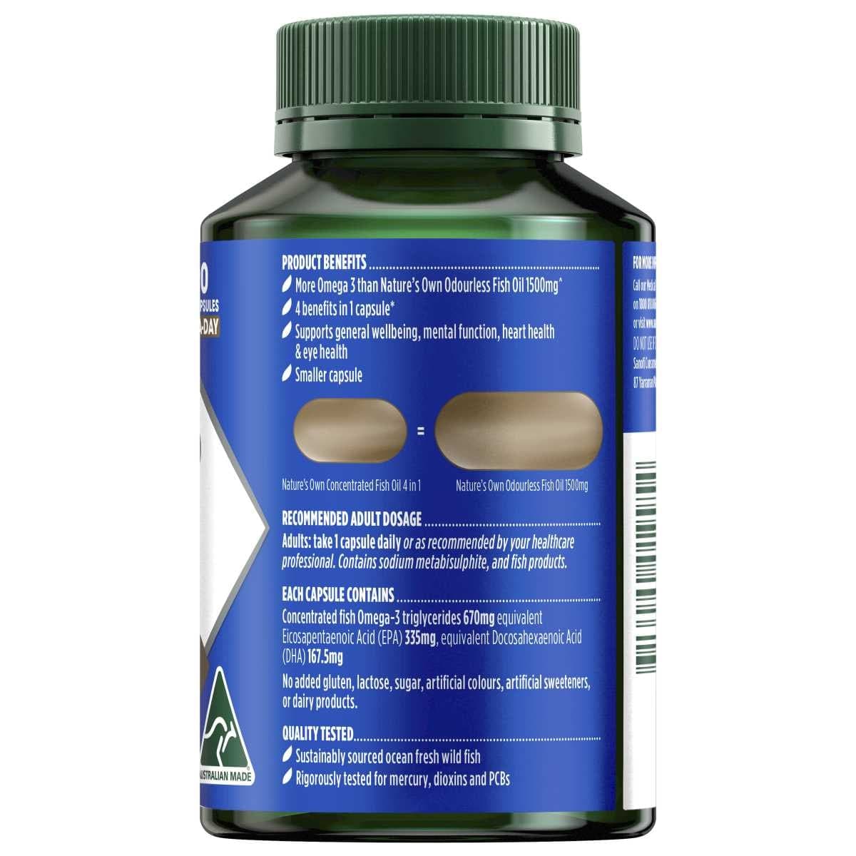 Thumbnail Nature's Own 4 in 1 Concentrated Fish Oil 90 Capsules