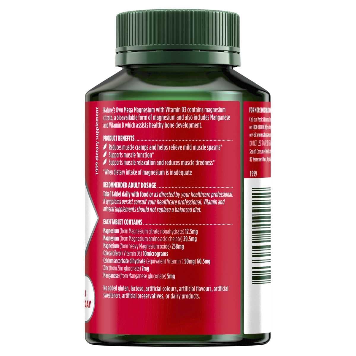 Thumbnail Nature's Own Mega Magnesium with Vitamin D3 100 Tablets