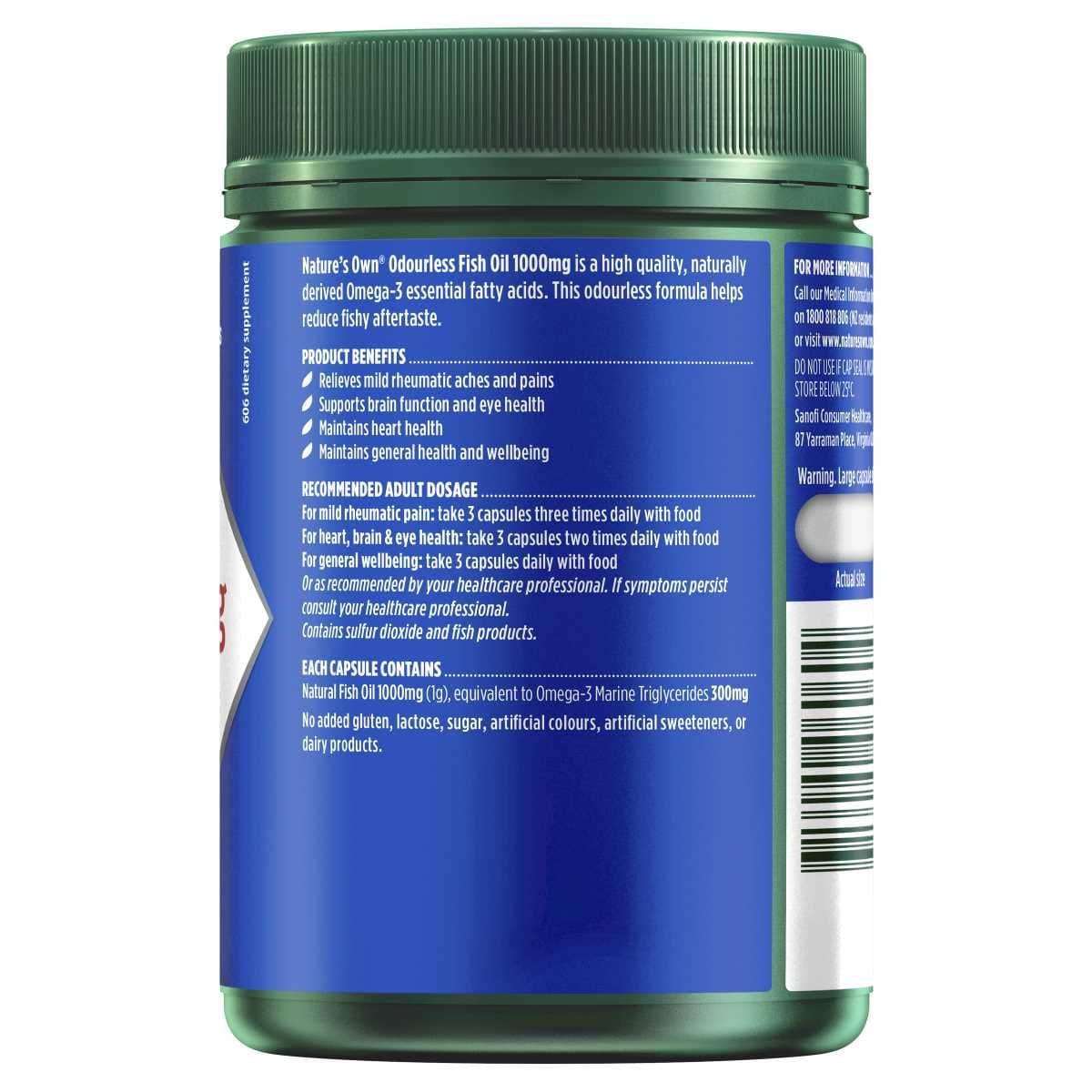 Thumbnail Nature's Own Odourless Fish Oil 1000mg 200 Capsules