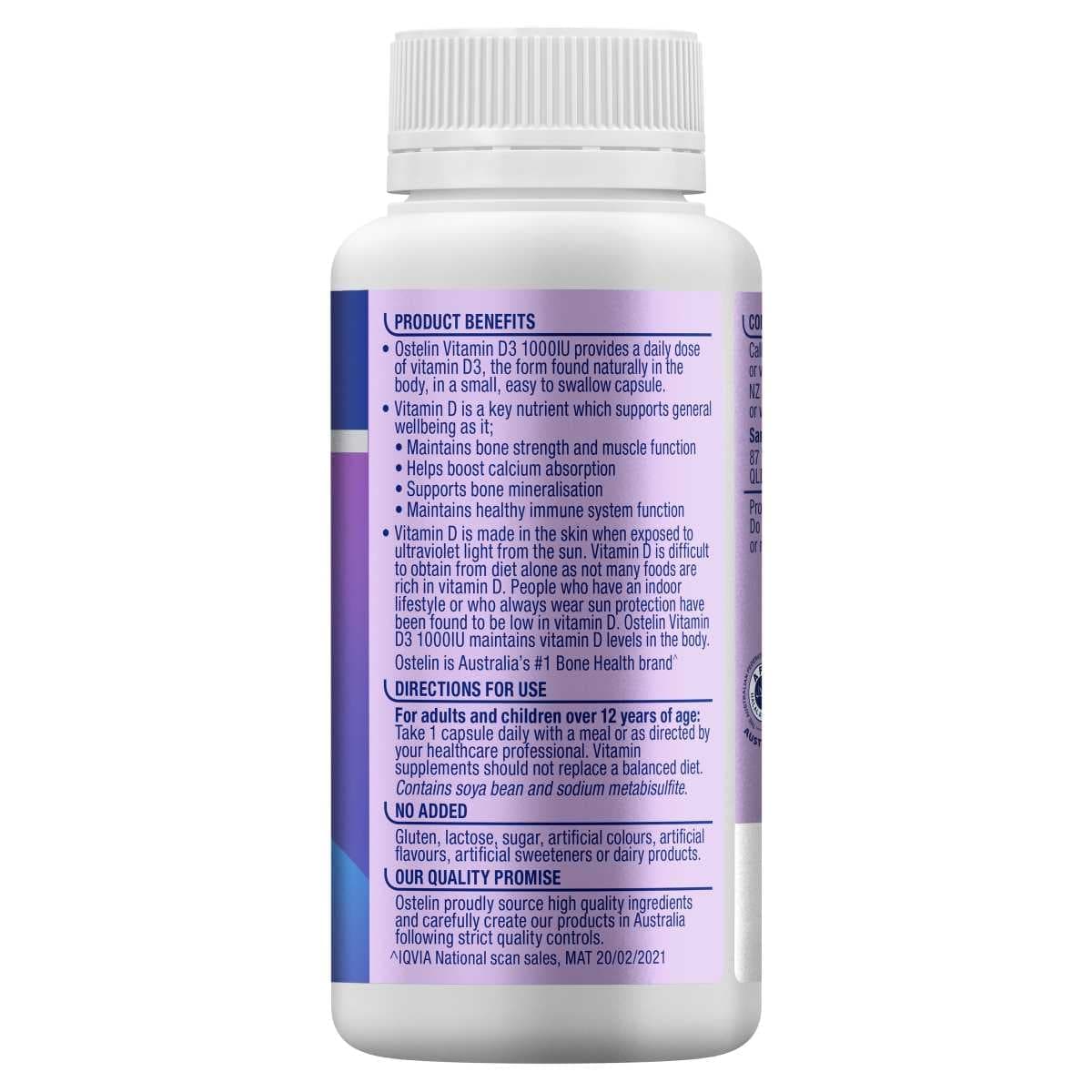 Thumbnail Ostelin Vitamin D3 1000iu 250 Capsules