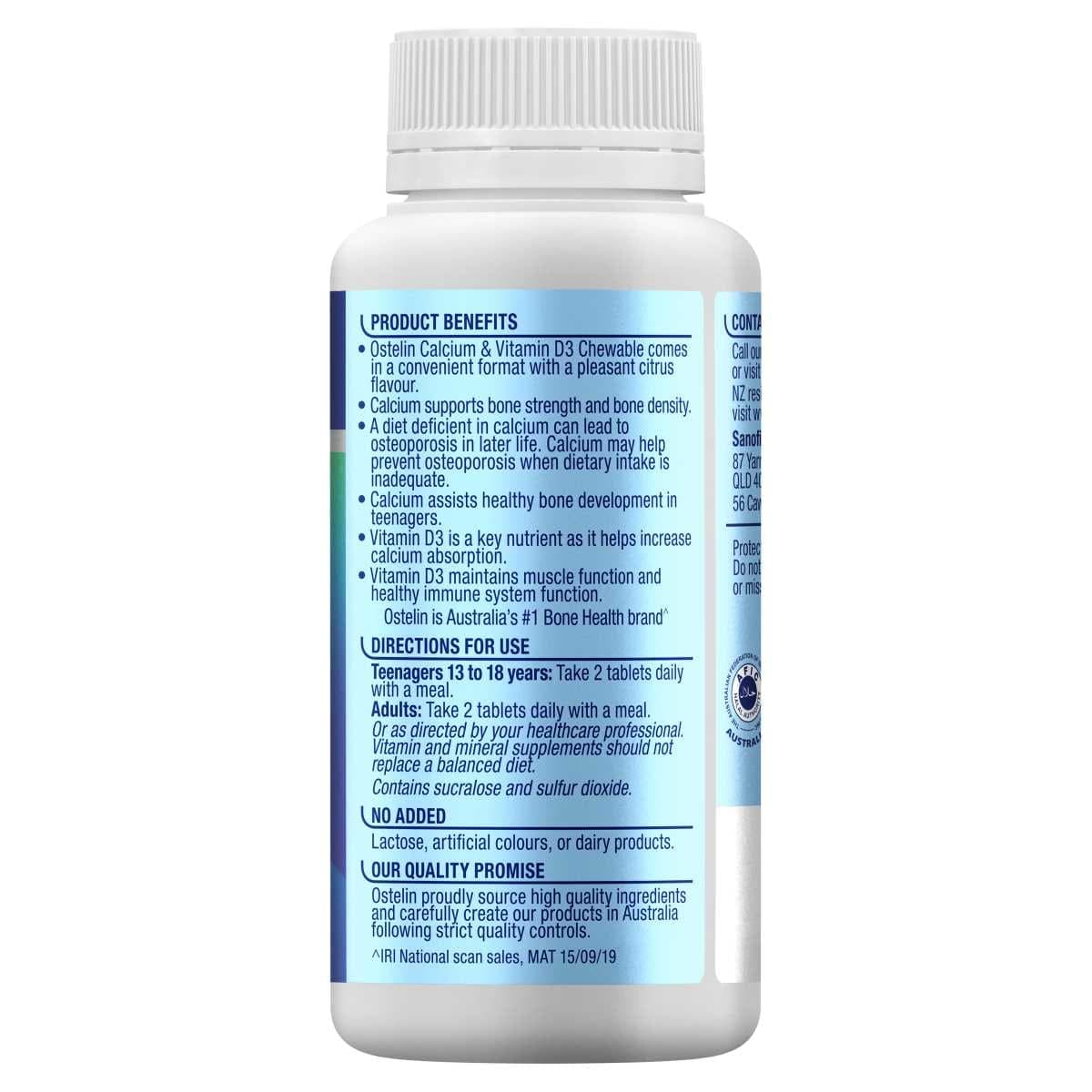 Thumbnail Ostelin Vitamin D & Calcium 60 Chewable Tablets