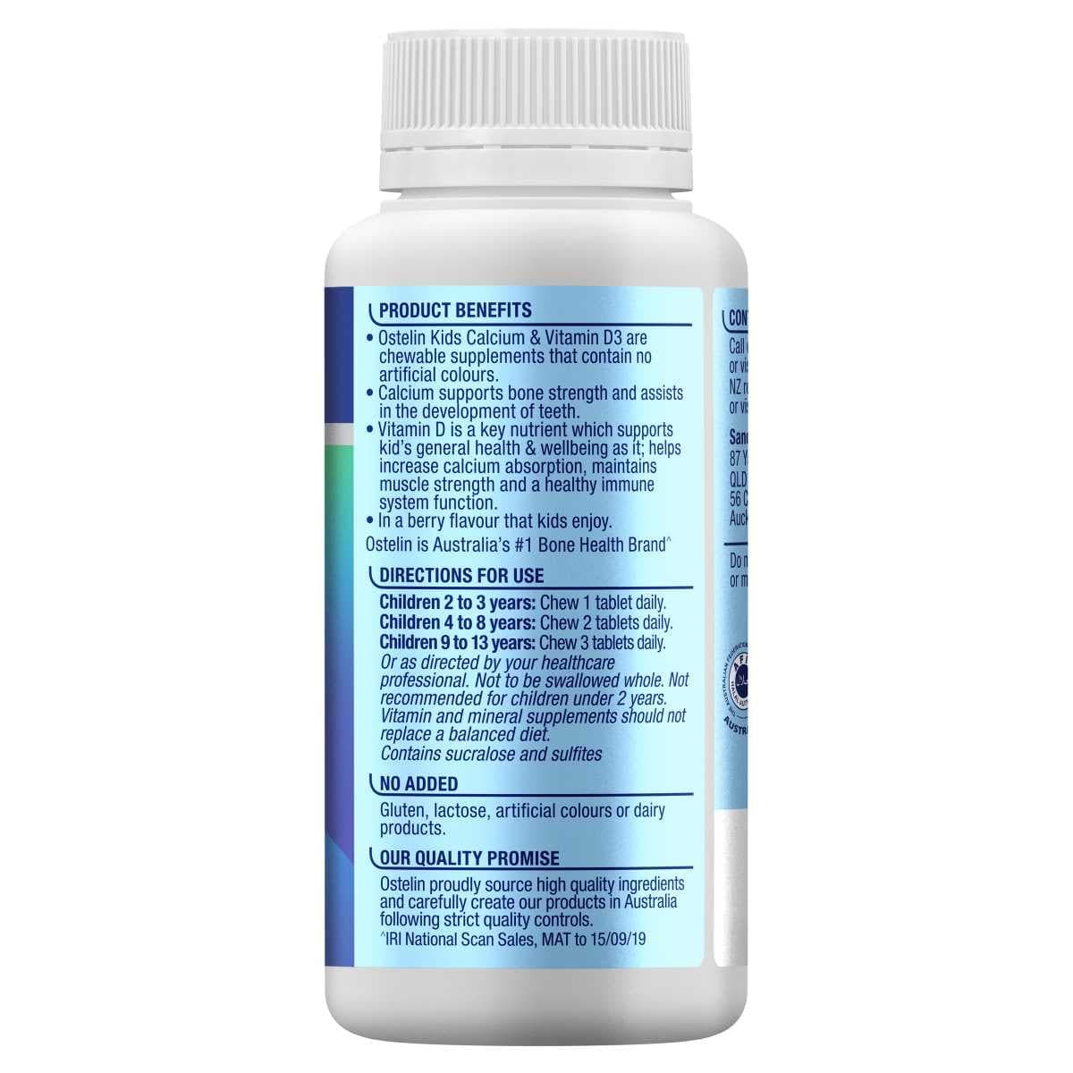 Thumbnail Ostelin Kids Vitamin D & Calcium 90 Chewable Tablets