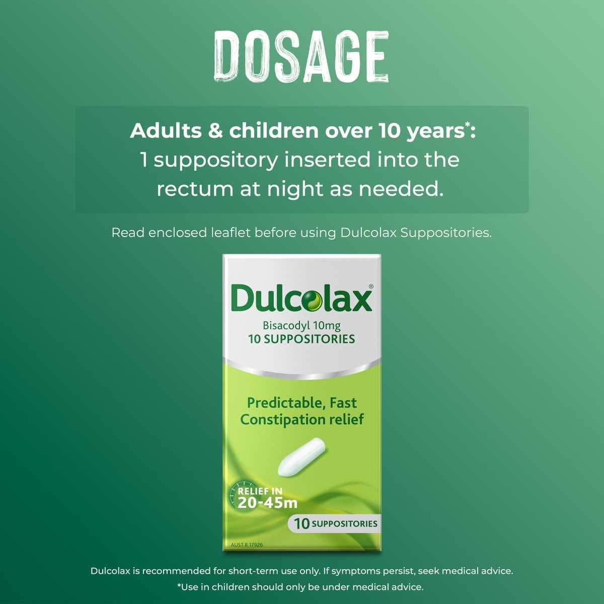 Thumbnail Dulcolax Suppositories for Constipation Relief 10 Pack
