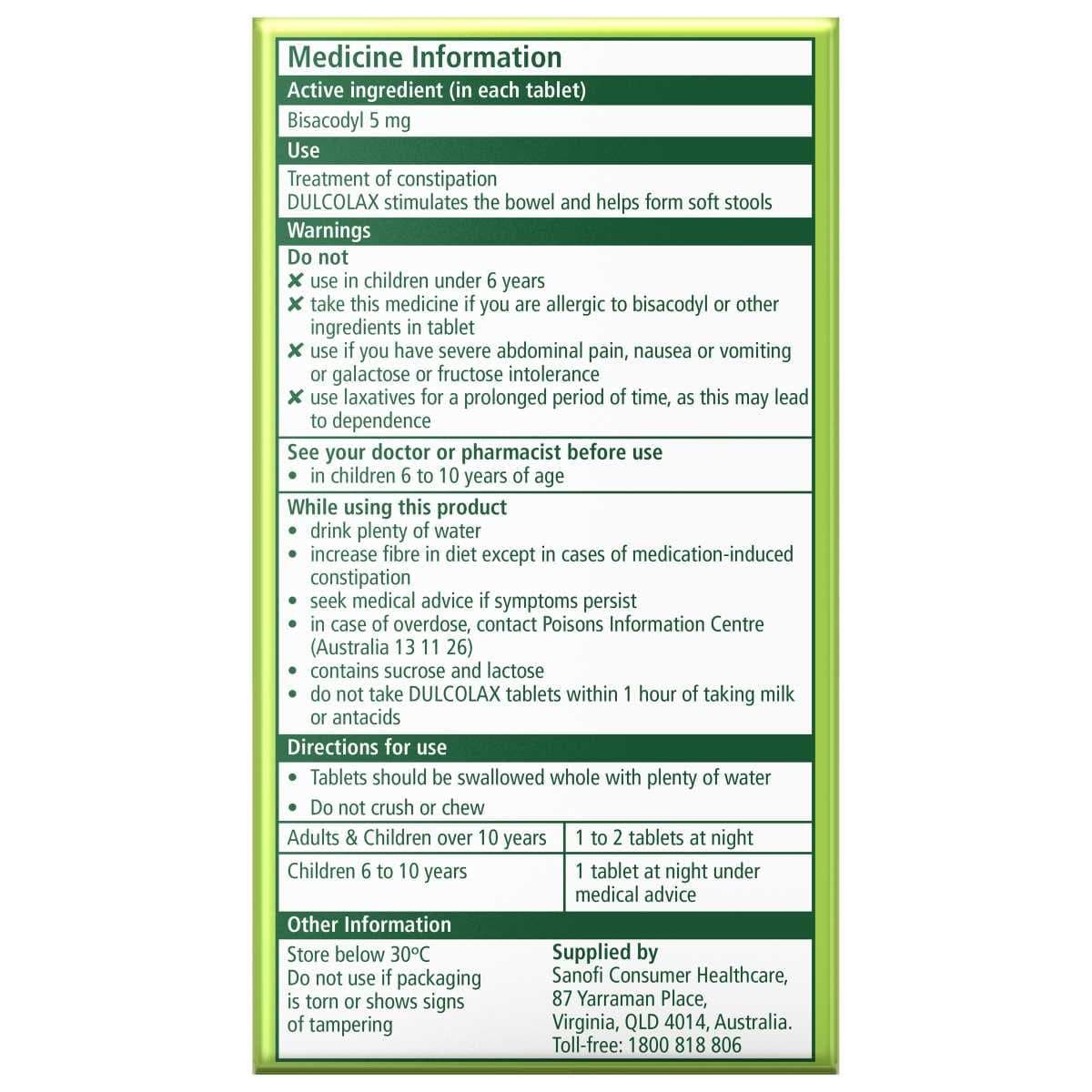 Thumbnail Dulcolax Laxatives for Constipation Relief 50 Tablets