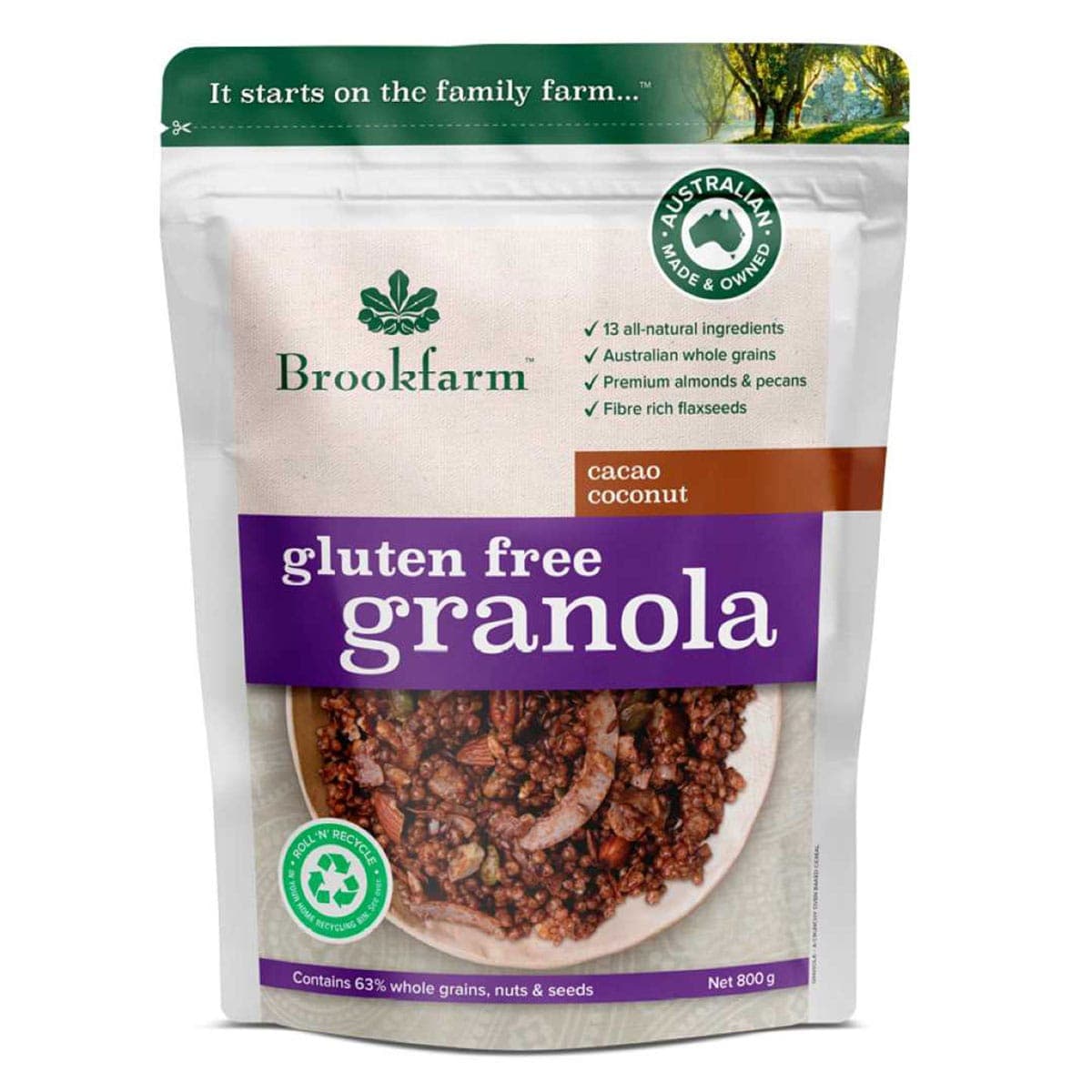 Thumbnail Brookfarm Gluten Free Granola Cacao Coconut 800g