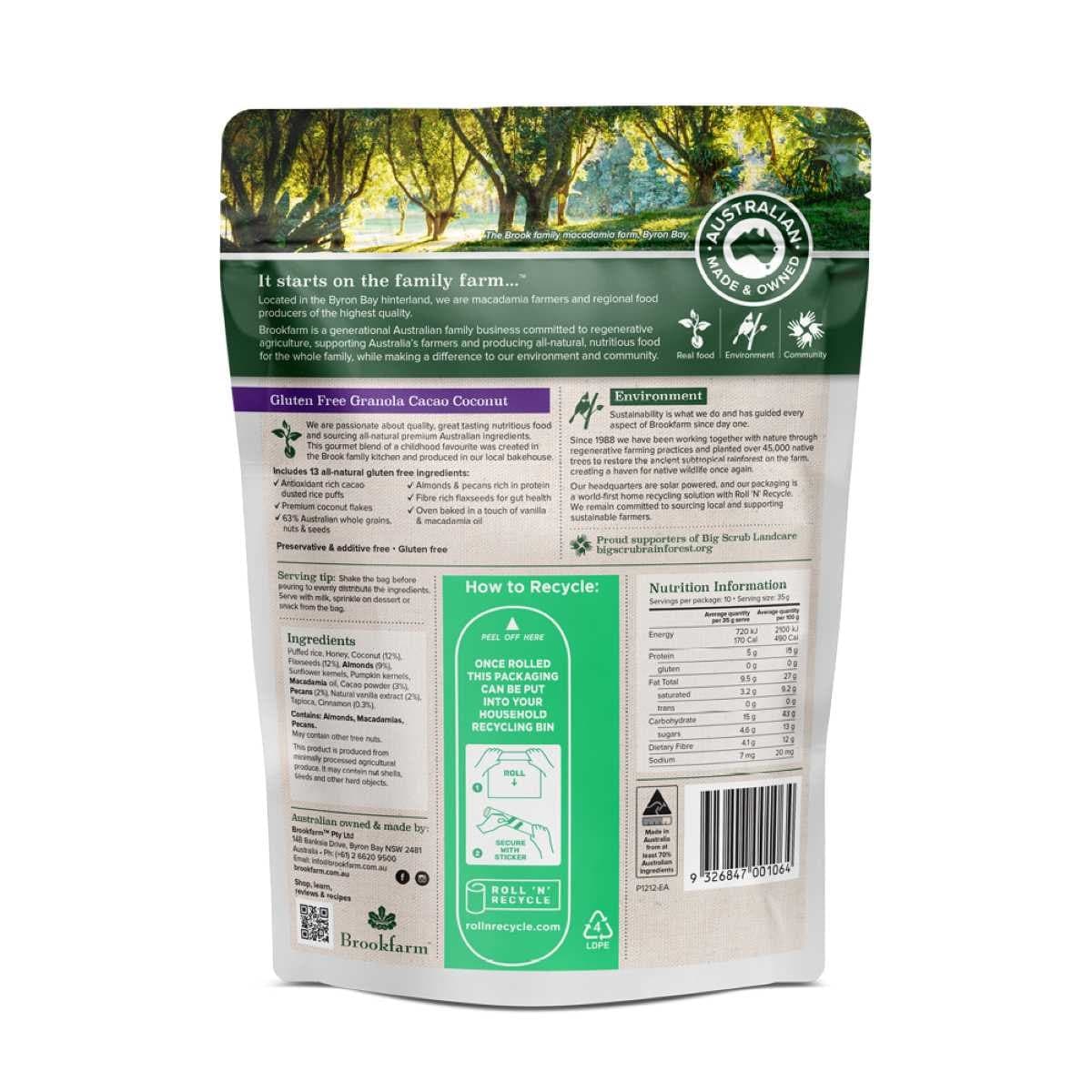 Thumbnail Brookfarm Gluten Free Granola Cacao Coconut 800g